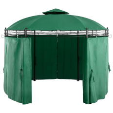 Garden pavilion Górana tent folded round with walls. 3.5 m Green