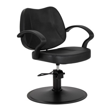 Frisørstol Hair System Borneo sort — forfra