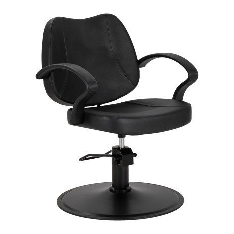 Fauteuil de coiffure Hair System Borneo noir — vue de face