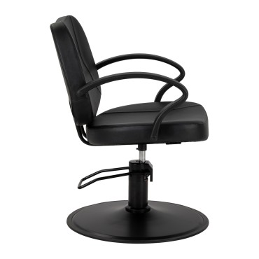 Kappersstoel Hair System Borneo zwart — zijaanzicht