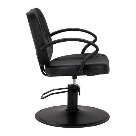 Silla de peluquería Hair System Borneo negra — vista lateral