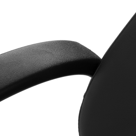 Poltrona da parrucchiere Hair System Borneo nera — primo piano del bracciolo