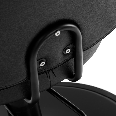 Silla de peluquería Hair System Borneo negra — detalle del respaldo