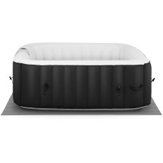 Tuin Jacuzzi opblaasbaar met 4-persoonsmassage 42C 600 L zwart en wit