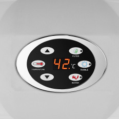 Tuin Jacuzzi opblaasbaar met 4-persoonsmassage 42C 600 L zwart en wit
