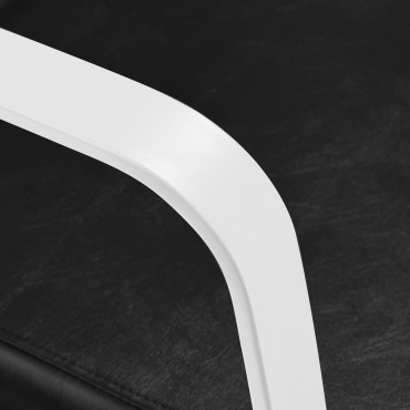 Gabbiano Friseurstuhl Porto Weiß Schwarz — Detailaufnahme Armlehne