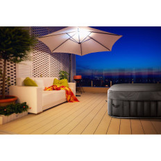 Tuin Jacuzzi opblaasbaar met 4-persoonsmassage 42C 600 L zwart en wit