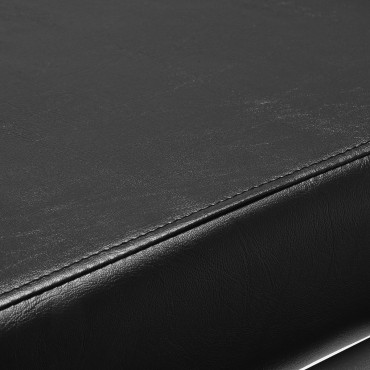Gabbiano hairdressing chair Porto white black — close-up of the seat