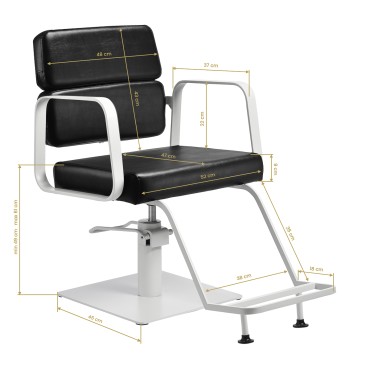 Gabbiano hairdressing chair Porto white black