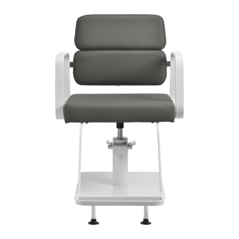 Fauteuil de coiffure Gabbiano Porto blanc gris — vue de face