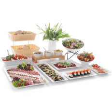 Bandeja de buffet para platos de Melaminy GN2 / 3 WYS.20 mm blanco - Hendi 566930