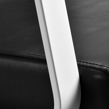 Gabbiano Porto hiustenpesuyksikkö valkoinen musta — lähikuva käsinojasta