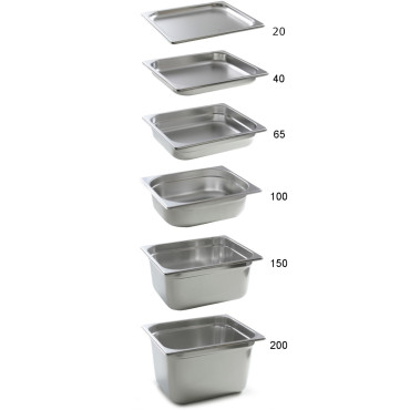 GN 2/1 Container Profi γραμμή ανοξείδωτο χάλυβα 20 mm - Hendi 801154