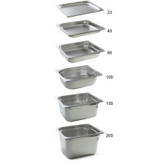 Gn 2/1 Container Profi linha de aço inoxidável 20 mm - Hendi 801154