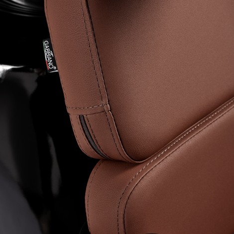 Gabbiano Porto hair wash unit black chocolate — close-up of the seat