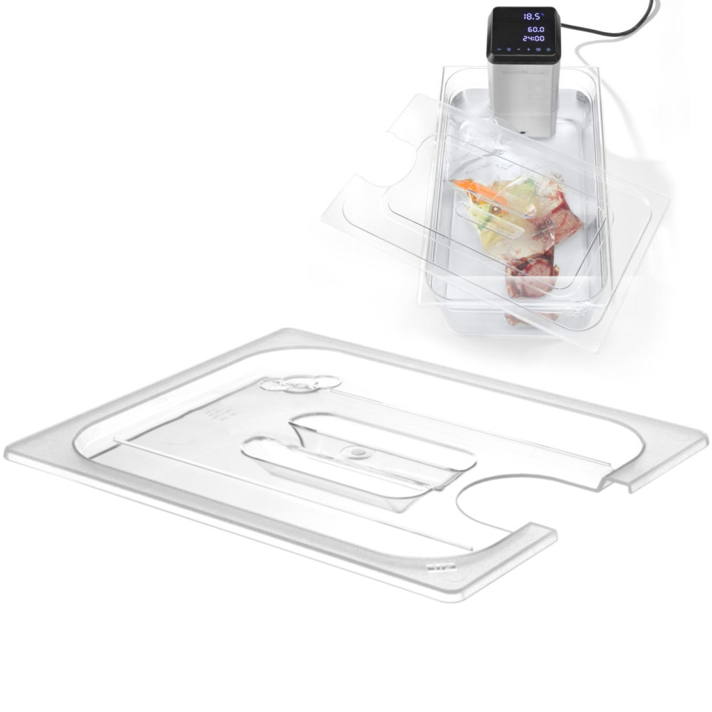 Polycarbonate lid with a notch on Sous-Vide to containers GN 1/1 - Hendi 864227