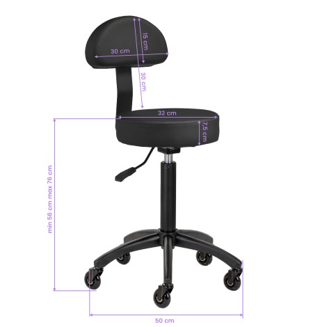 Banco de cabeleireiro Gabbiano D026 preto