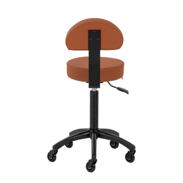 Taburete de peluquería Gabbiano D026 marrón — vista trasera