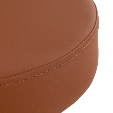 Taburete de peluquería Gabbiano D026 marrón — detalle del asiento