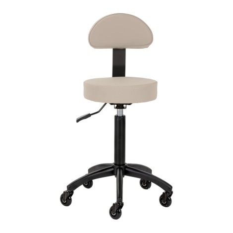 Gabbiano hairdressing stool D026 grey-beige — front view