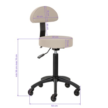 Gabbiano Friseurstuhl D026 grau-beige — Vorderansicht