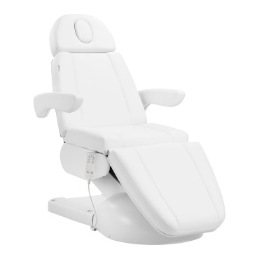 Cosmetic chair Azzurro Lux 3 motors white with heating — side view