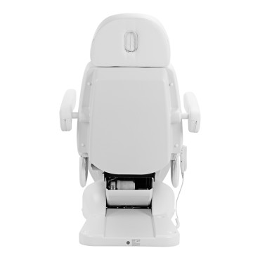 Azzurro Lux kozmetikai szék 3 motorral, fűtéssel, fehér árnyalatokban — hátulnézet