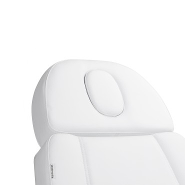 Cosmetische stoel Azzurro Lux 3 motoren wit met verwarming — detail kop