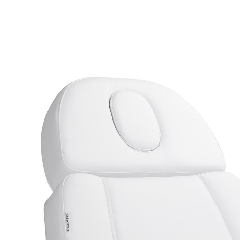Sillón cosmético Azzurro Lux 3 motores blanco con calefacción — detalle de la cabeza