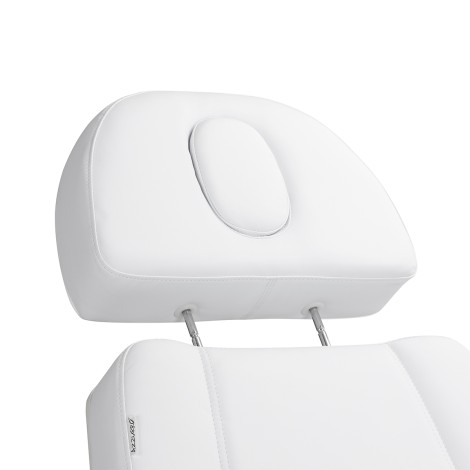 Kozmetické kreslo Azzurro Lux 3 motory biela s vyhrievaním — detail hlavy