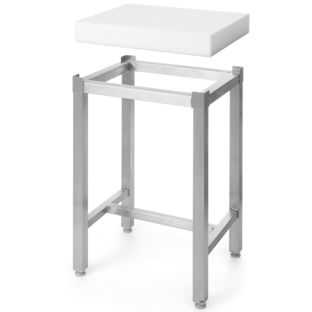 Polyetylenmasetylblock baserat på rostfritt stål 500 x 400 x 830 mm - Hendi 505144