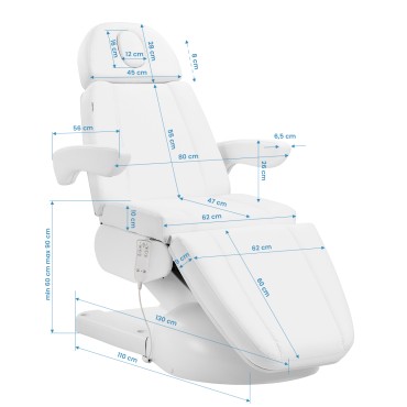 Kosmetikstol Azzurro Lux 3 motorer hvid med varme