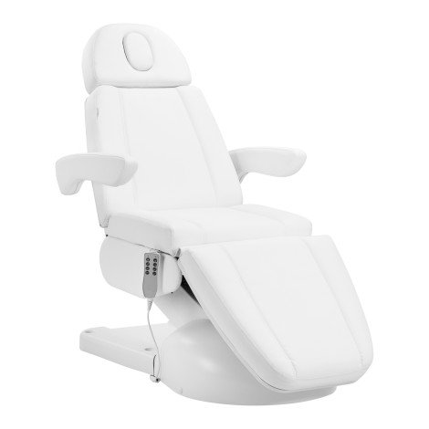 Sillón cosmético Azzurro Lux blanco con cuna y 4 motores eléctricos — vista lateral