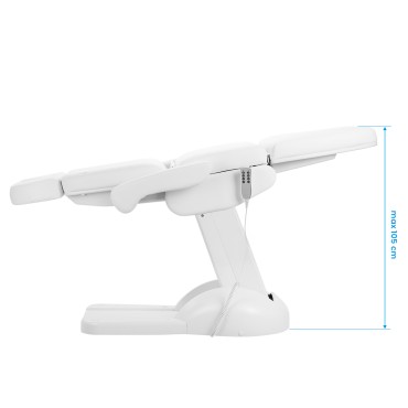 Azzurro Lux 4 motors cosmetic chair with cradle white — side view