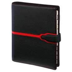 Cover Body Premium 08 17.5 x 23,5 cm Collection Evora Noir avec une bande rouge