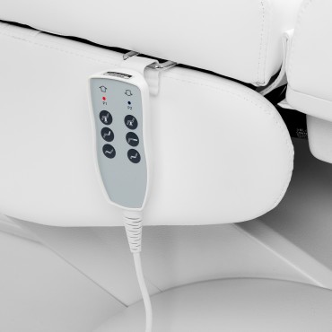 Azzurro Lux električni kozmetični stol za pedikuro s 3 motorji, bel — povečava kontrol