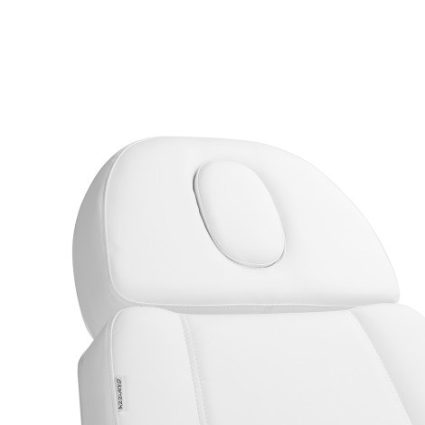 Fauteuil cosmétique électrique Azzurro Lux pedi 5 moteurs blanc — gros plan tête