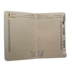 Calendrier du livre près de A6 Brown Cartouche amovible Dark 2026 Bureau de gouttes quotidiennes