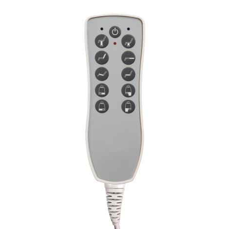 Sillón cosmético eléctrico Azzurro Lux pedi 5 motores blanco — detalle de los controles