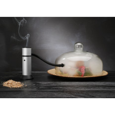 Abóbada de vidro larga para fumar pratos em uma placa com um buraco de qua. 260 mm - Hendi 199664