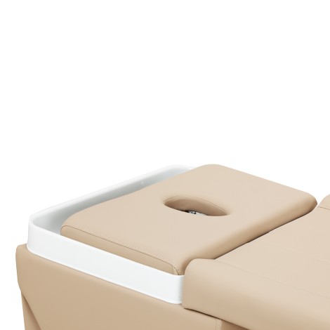 Gabbiano Head Spa Maldives pralna postelja za lase bež — stranski pogled