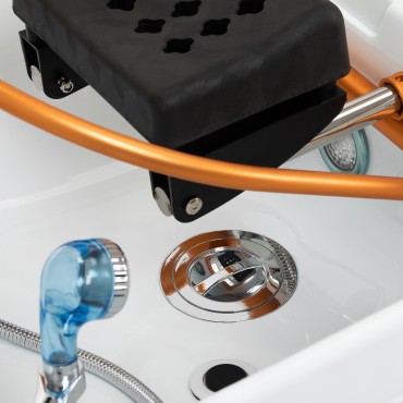 Gabbiano Head Spa Maldives lit de lavage cheveux beige — gros plan surface