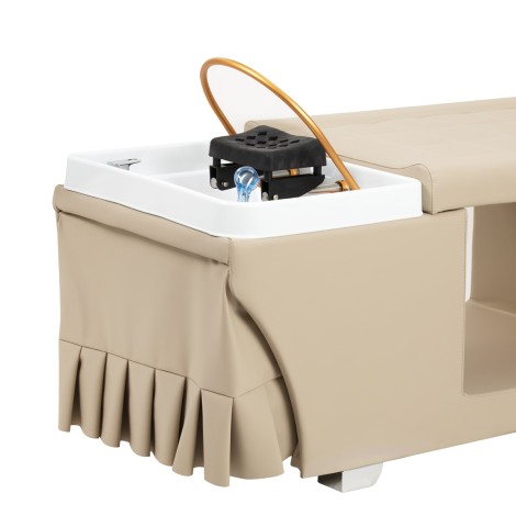 Gabbiano Head Spa Maldives hair washing bed beige — side view