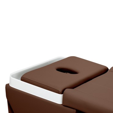 Gabbiano Head Spa Maldives brunt hårvaskeseng med integreret vaskeenhed — nærbillede af overflade