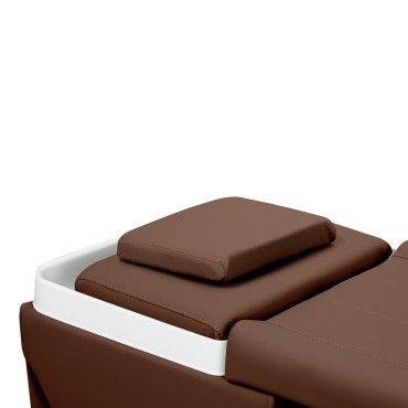 Gabbiano Head Spa Maldives hair washing bed brown — close-up of the head