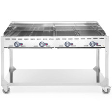 Gas grill "GREEN FIRE" 4 Burners 22KW mobile - Hendi 149614