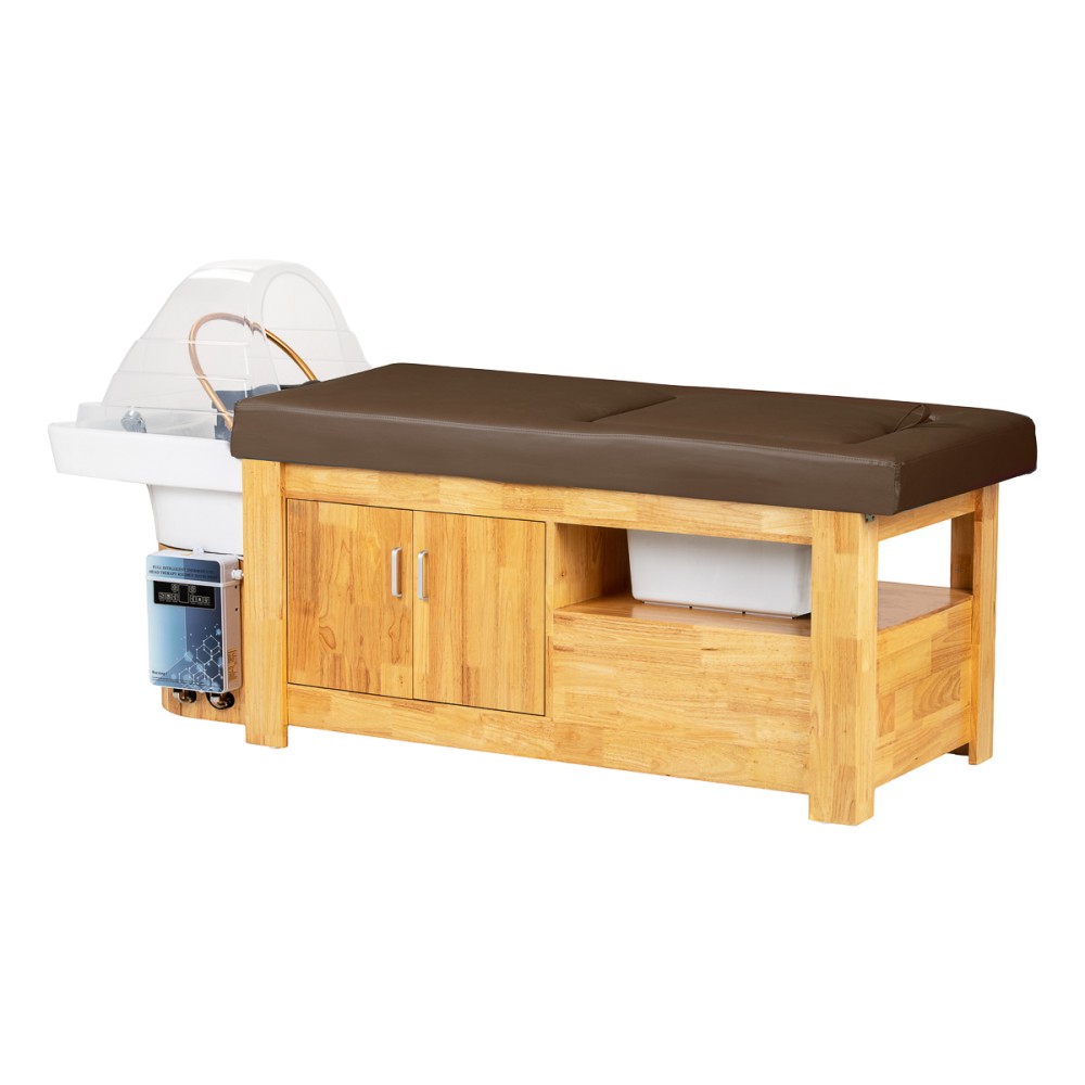 Gabbiano Head Spa Bali fauteuil lavage des cheveux marron — vue latérale