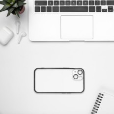 Case voor iPhone 14 W393 kleurloos met zwart