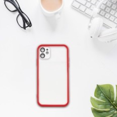 Cas pour iPhone 11 W393 incolore avec rouge