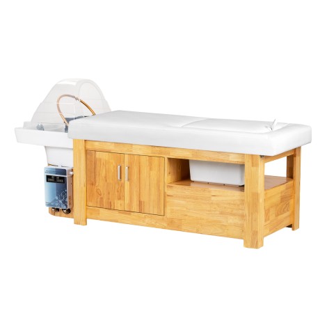 Cama de lavagem de cabelo Gabbiano Head Spa Bali branca — vista lateral